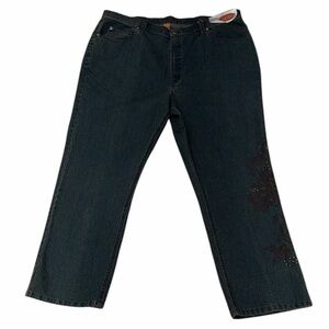 LIZ & ME SIGNATURE WOMENS NWT BOOTCUT STRETCH AVERAGE BLUE JEANS SIZE 24W